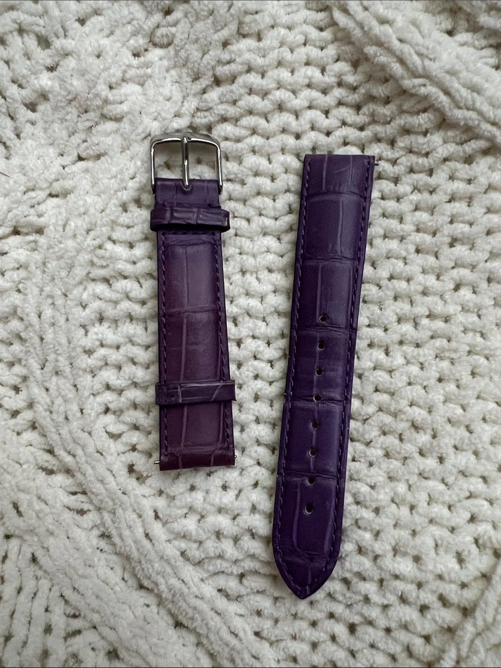 Michele Purple💜 Leather Croc-Embossed Watch Strap